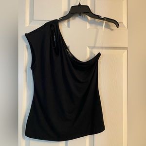 INC BLACK OFF THE SHOULDER CUT OUT TOP SIZE L nwot
